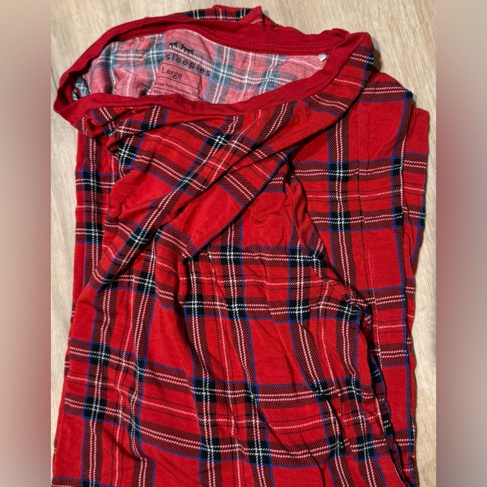 Little Sleepies Red Plaid Jammies - Adult Large